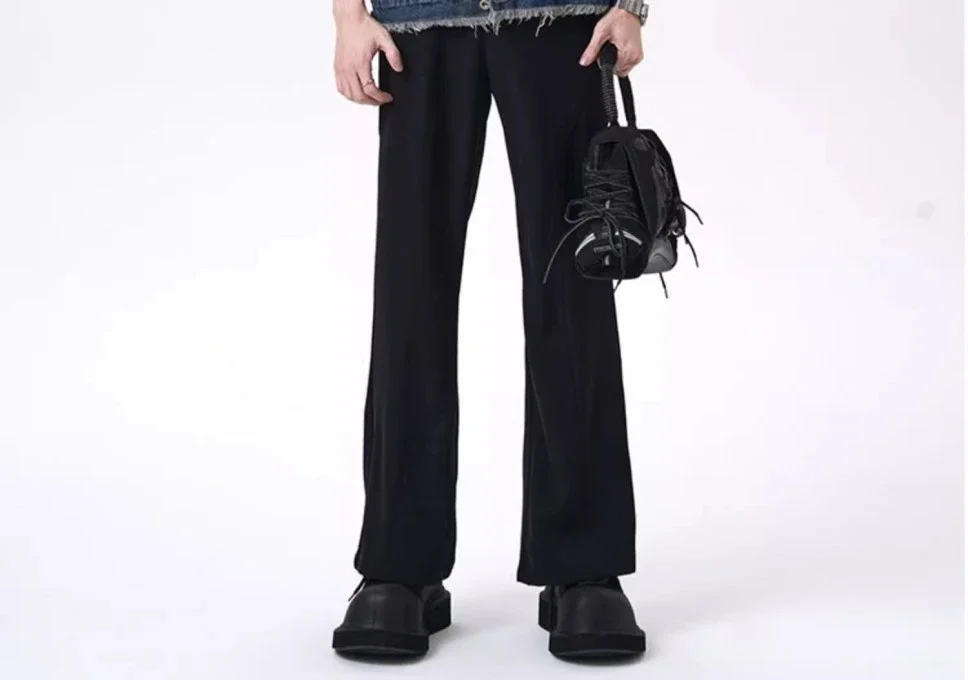 Description Picture 6 of itemBlack Elastic Social Tailoring Tight Stretch Male Suit Trousers Business Bell Mouth Flared Men's Summer Pants Cheap Stylish 2024