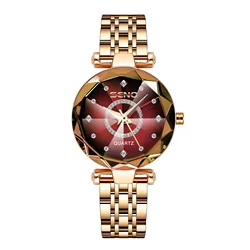 Elegant Ocean Star Steel Band Women's Crystal Quartz Watch (Red)