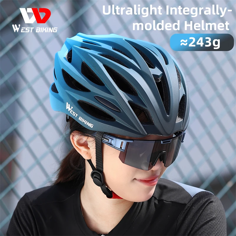 WEST BIKING Bicycle Helmet Integrally-molded Road Mountain Bike Safety Ultralight Racing Outdoor MTB Riding Cycling Helmet