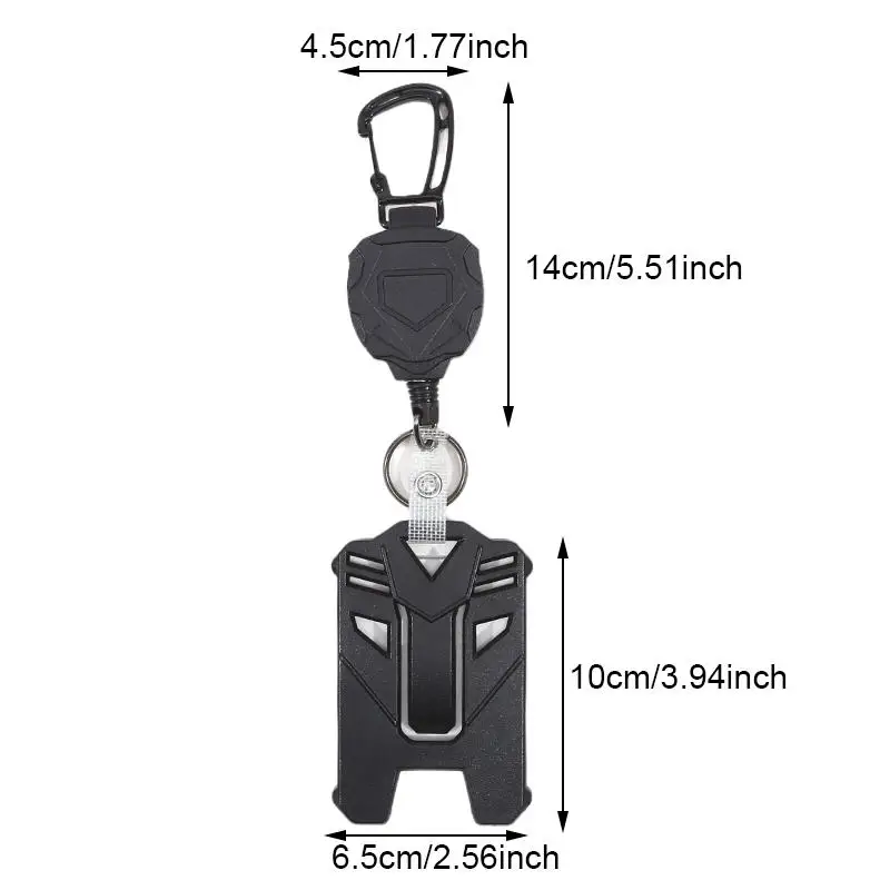 Badge Holder Carabiner Keychain Tactical ID Holder Retractable Reel Mountaineering thumbnail 11
