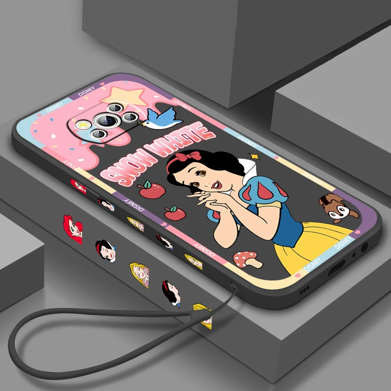 

Princess Disney Snow White For Xiaomi Mi Poco X5 X4 X3 M5 M5S M4 M3 F5 F4 F3 F2 C40 Pro GT NFC 5G Liquid Left Rope Phone Case