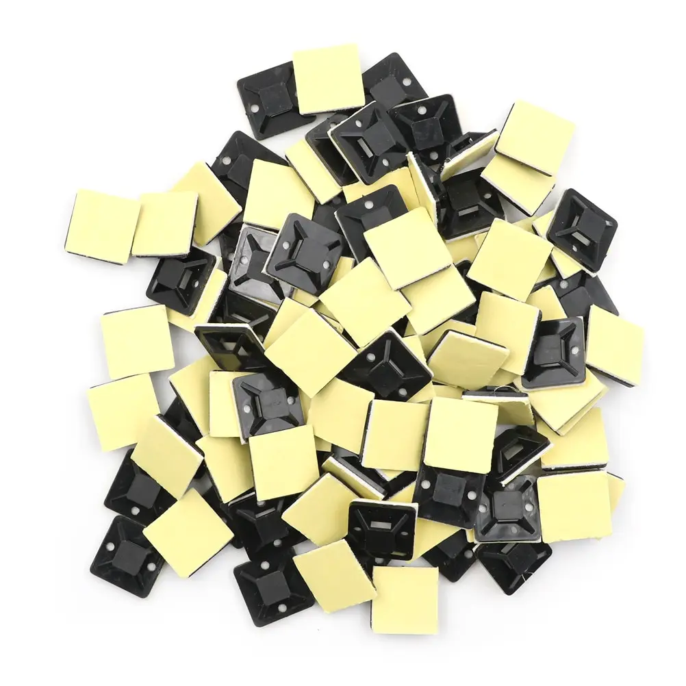 Description Picture 2 of item100PCS Cable Tie Bases Mount Wire Removable Self Adhesive Wall Holder Car Fixing Seat Clamps Suction Positioning Sucker