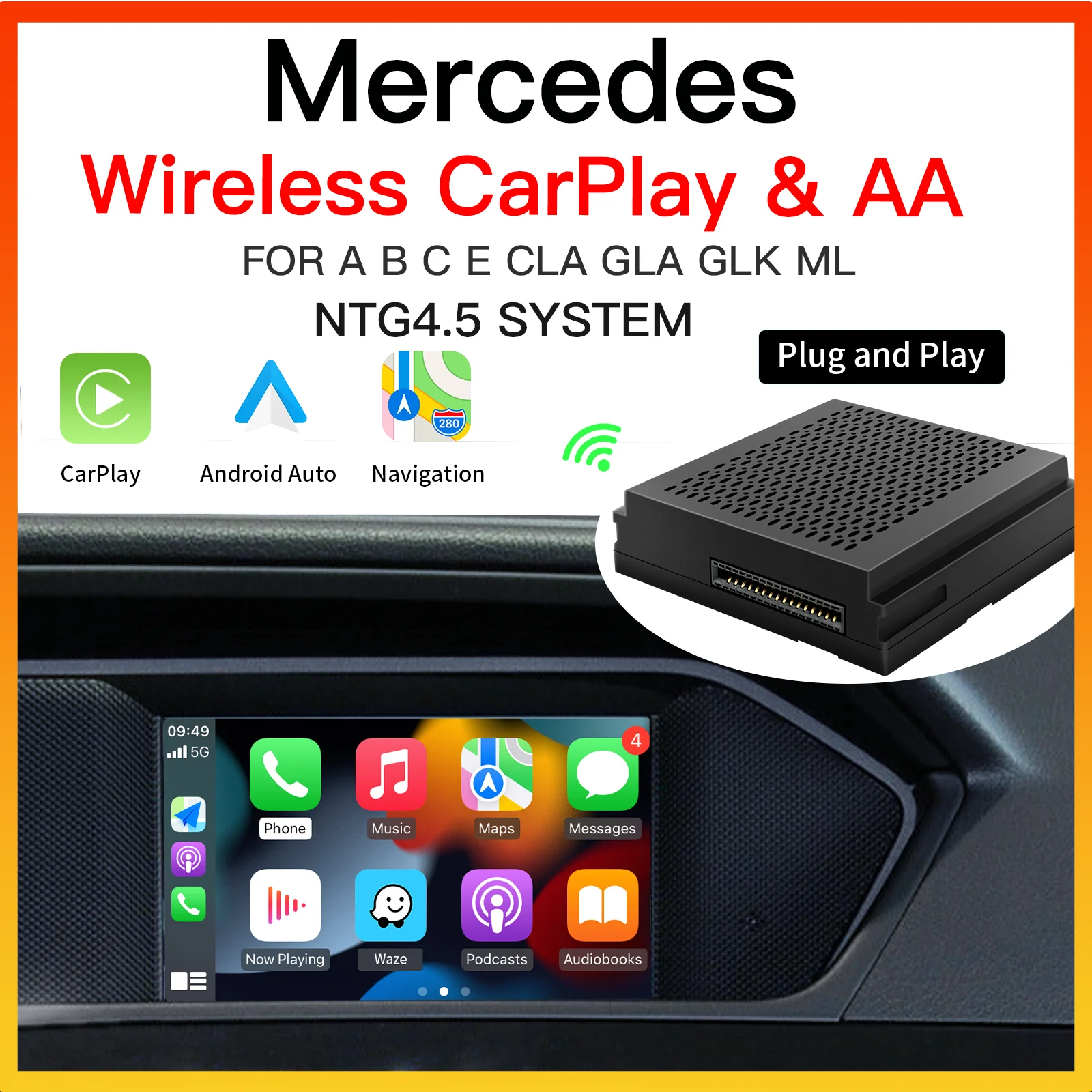 Wireless CarPlay for Mercedes Benz Class ML/GL A B C E CLA GLA GLK W204 ...