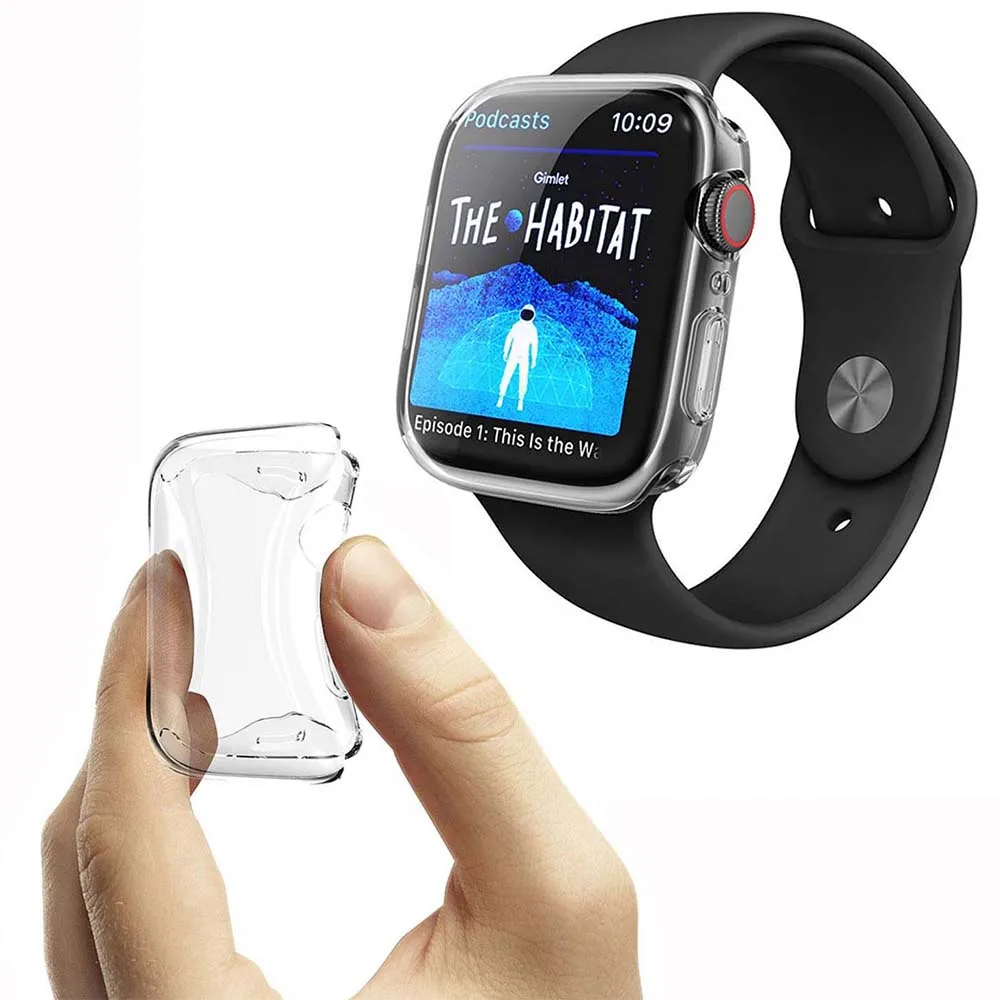 

Durable 1 Pc TPU Multiple Size Transparent For Smart Watch Screen Protector Protective Shell Full Cover Protective Case