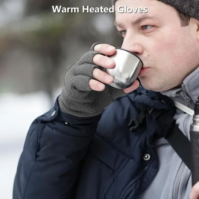 Usb Fűtött Kesztyű Fűtés Ujjatlan Nőknek Férfiak Lányok Fiú Fiúk Egyoldalas - Image 5