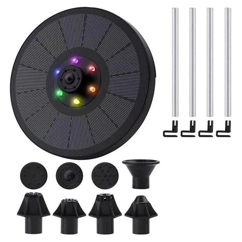 

Солнечный фонтан с светодиодный, Солнечный водяной насос, солнечный фонтан для птичьей ванны, сада, улицы, бассейна