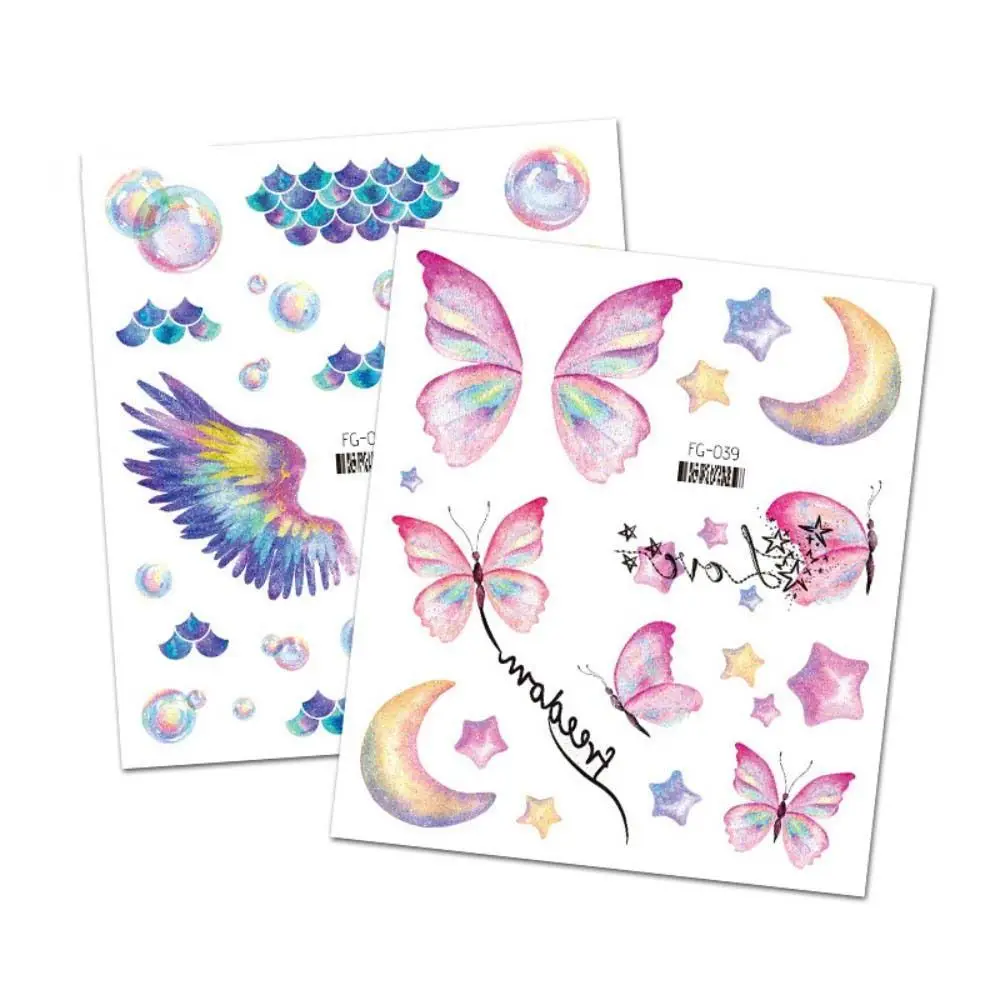 Moon Glitter Butterfly Face Wrist Neck Wings Fake Tattoo Butterfly Tattoo Stickers Flowers Tattoo Stickers Temporary Tattoos