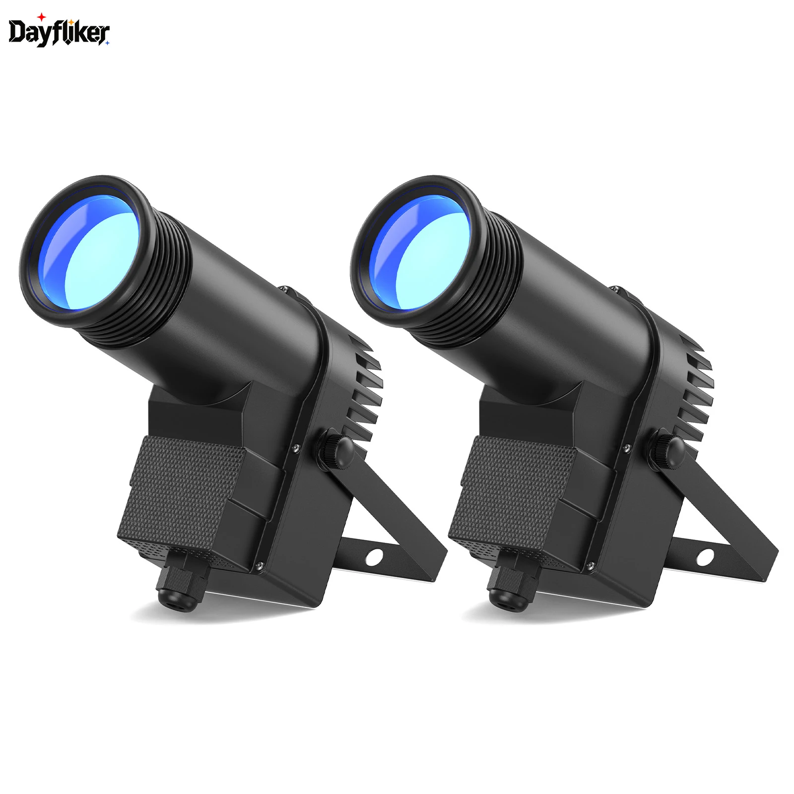 DayFlicker 30W 2Pcs LT-LED Pinspot Par Light Stage Effect Light Sound Active DMX512 RGBW for Christmas Home Decor DJ KTV Disco