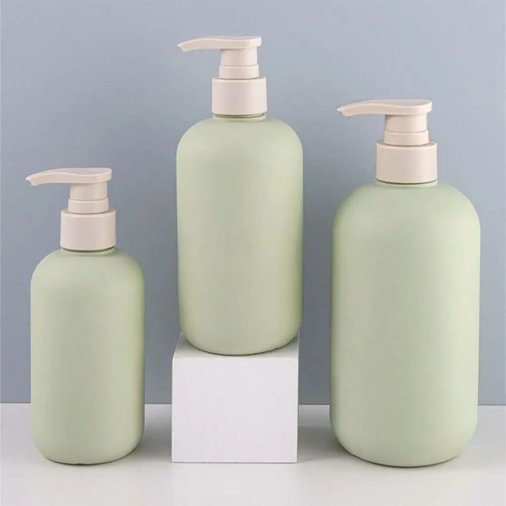 500/300/200ml Green Empty Plastic Pump Bottle For Liquid Lotion Shampoo Cosmetic Container Acrylic Pump Head Refillable Bottles