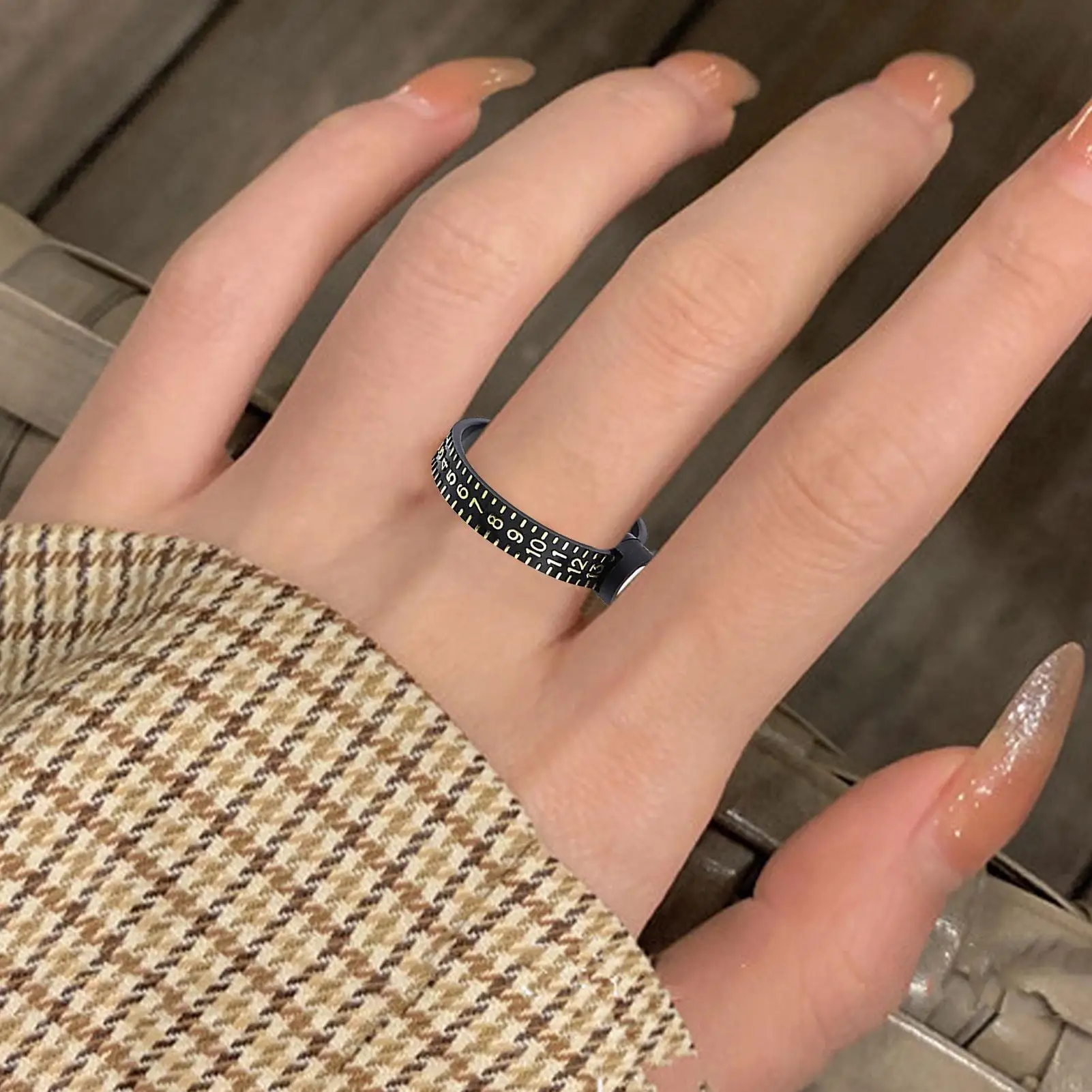 돋보기가 있는 재사용 가능한 손가락 링 사이즈 측정기, 손가락 링 측정 테이프, 링 사이즈 게이지 측정 도구