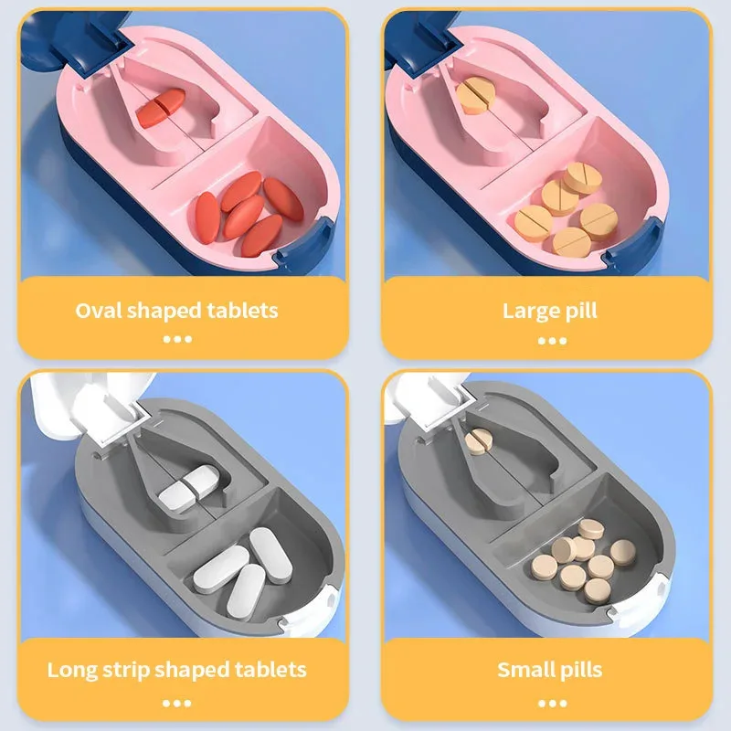 NEWPill Cutter Pill Splitter For Cutting Small Pills OrLarge Pills In Half,Cuts Pills Tablets Stainless Steel Blade Travel Sized