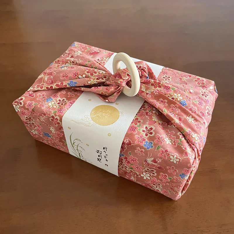 Bento Packaging Cloth Japanese Tablecloth Gift Printed Cherry Blossom and Pure Cotton Wind Holiday Gift Packaging Picnic Bag