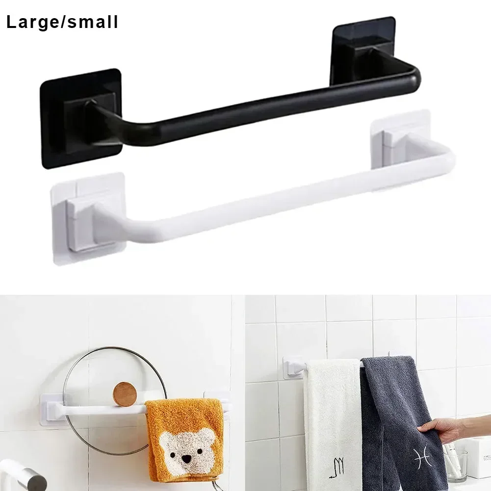 Hot Bathroom Towel Rack Self-Adhesive Towel Bar Stick On Wall Bath Holder Rail Rack Bathroom Accessories