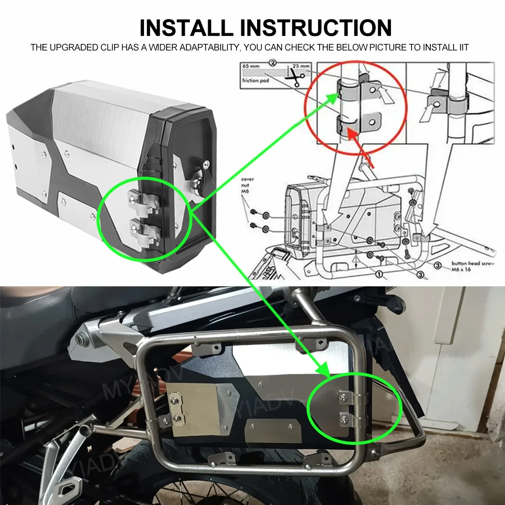 Motorcycle Toolbox 4.2 Liters Decorative Aluminum Box Left Side Bracket for BMW R1200GS F750GS R 1200 GS LC R1250GS 2004-motorcycle toolbox motorcycle tool box