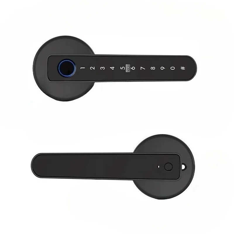 Smart Fingerprint Door Lock - Keyless Entry with PIN Code & Lever Handle, Anti-Peep Design for Home Security, Auto-Lock