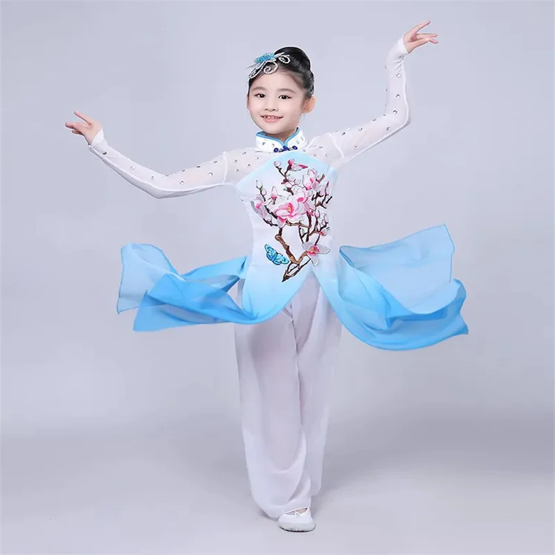 Chinese Folk Dance Clothes Hanfu for Girls Kids Dragon Dress
