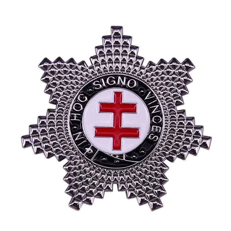 Elegant Vintage Knight's Templar Star Lapel Pin Badge