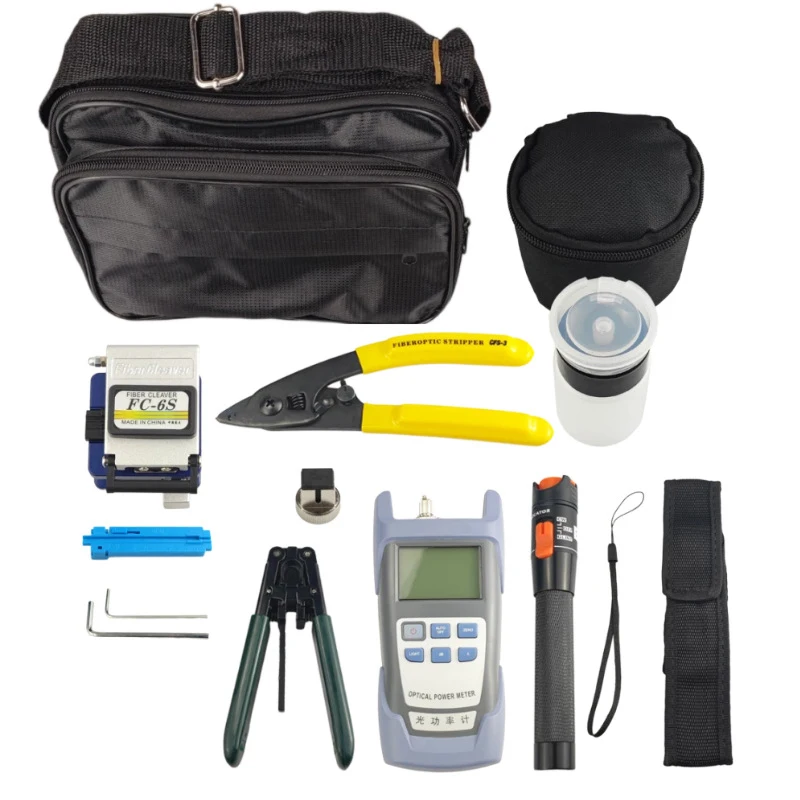 Ampcom-ftth Kit de Ferramentas de Fibra Óptica com Cutelo Localizador de Falhas Visuais Medidor de Potência Óptica 14 em 1 - Imagem 2