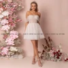 ADLN Short Tulle Pearls Wedding Dresses  Ivory Off-shoulder A Line  Party Gowns 2023 For Women Mini Reception Dress 5