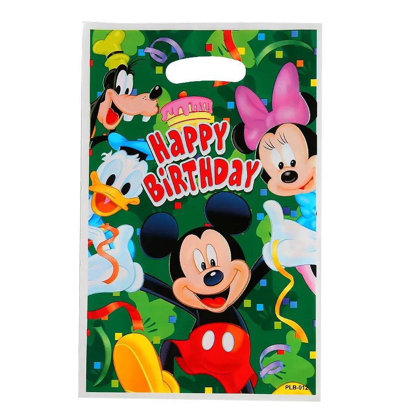 thumbnail image 1 of Bolsas de regalo para fiestas de Mickey Minnie Mouse, Frozen, Elsa, Anna, bolsas de plástico para dulces, bolsas de botín para fiestas infantiles, suministros para fiestas de cumpleaños infantiles, 1 of 5