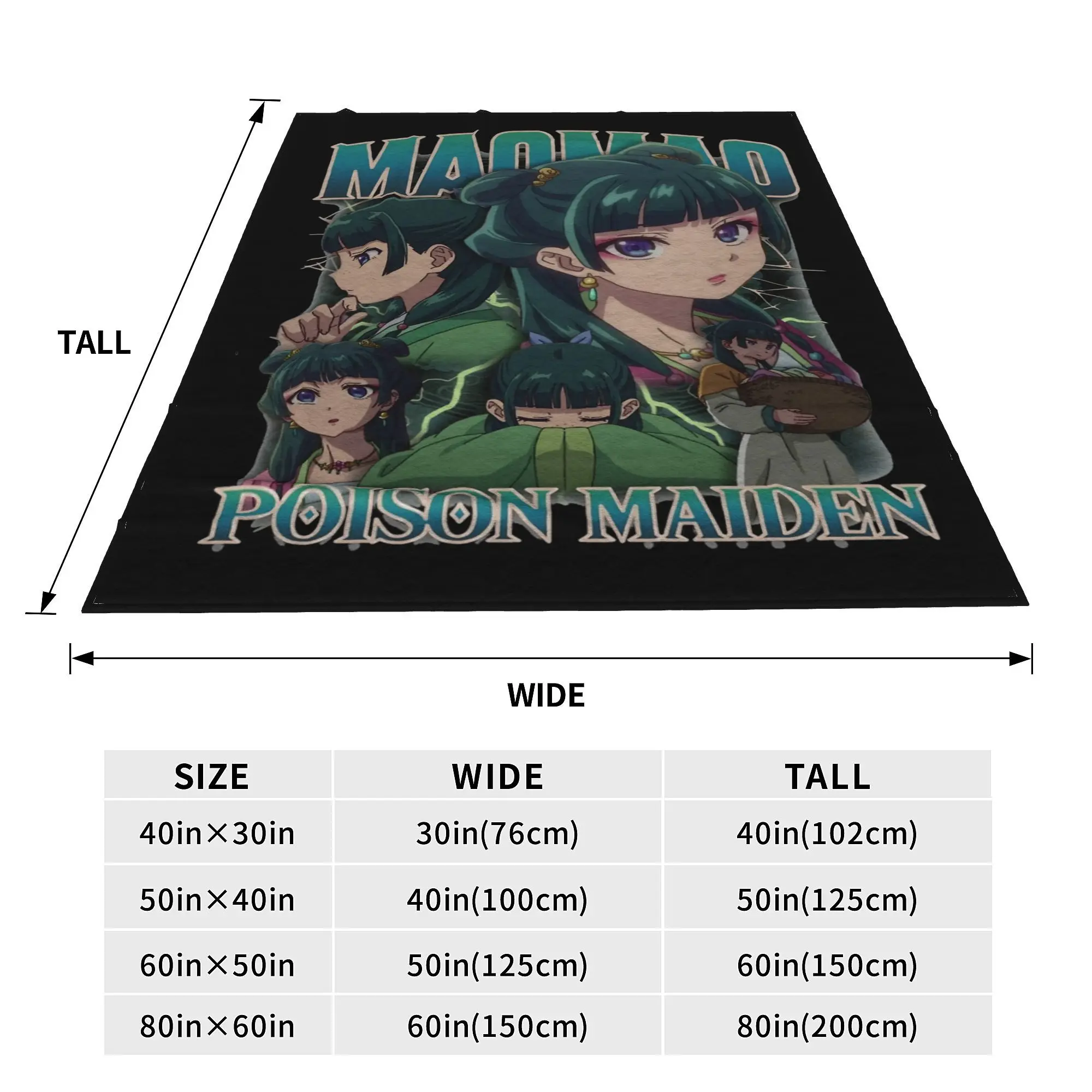 Maomao Heroes Throw Blanket for Couch Cute Anime Girl The Apothecary Diaries Fuzzy Soft Plush Blanket Multi-size 4