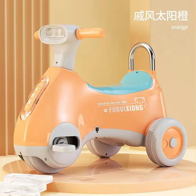 Children's Electric Motorcycle 1-6 Years Old Male And Female Baby Tricycle Pedal Battery Car With Light Music Toy Car 1