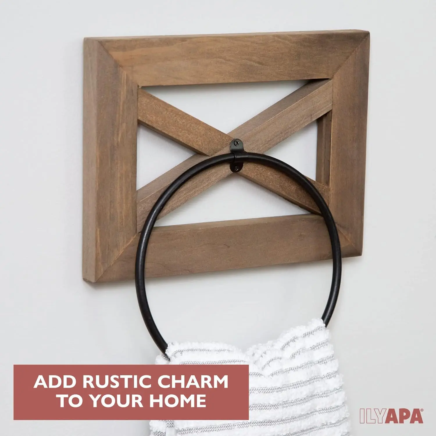 Rustic Towel Bar & Paper Holder Set, Barnwood & Black Metal. Wall-Mounted, Farmhouse Decor.