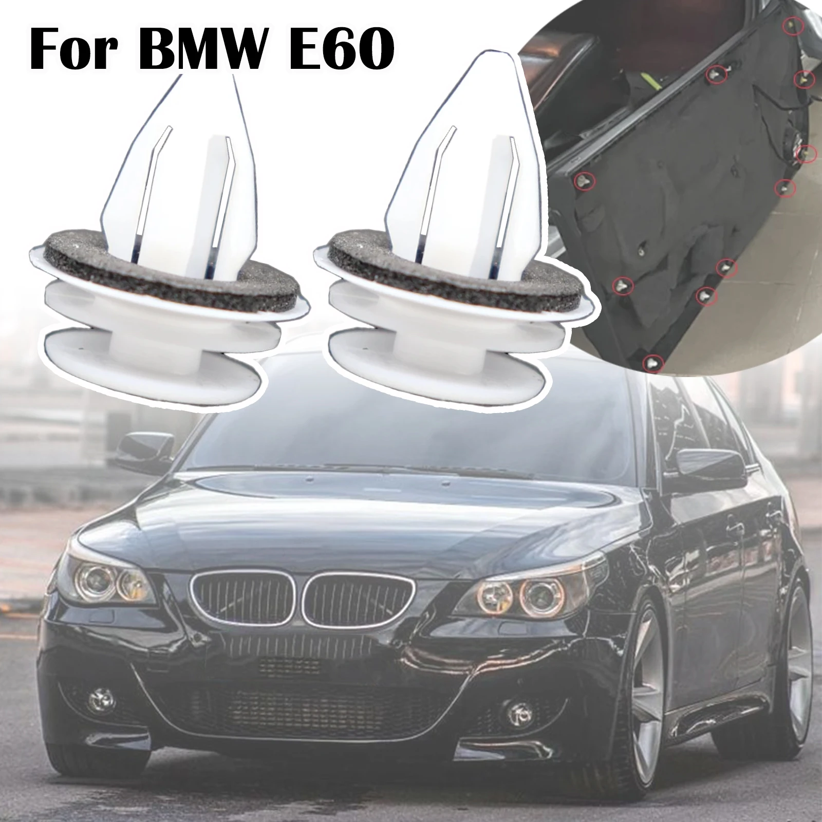 

For BMW E60 E65 E71 E83 E84 E85 E88 E91 F02 F10 F22 F26 F32 F46 F56 F60 R50 Car Interior Rivet Door Card Panel Trim Clamp Clip