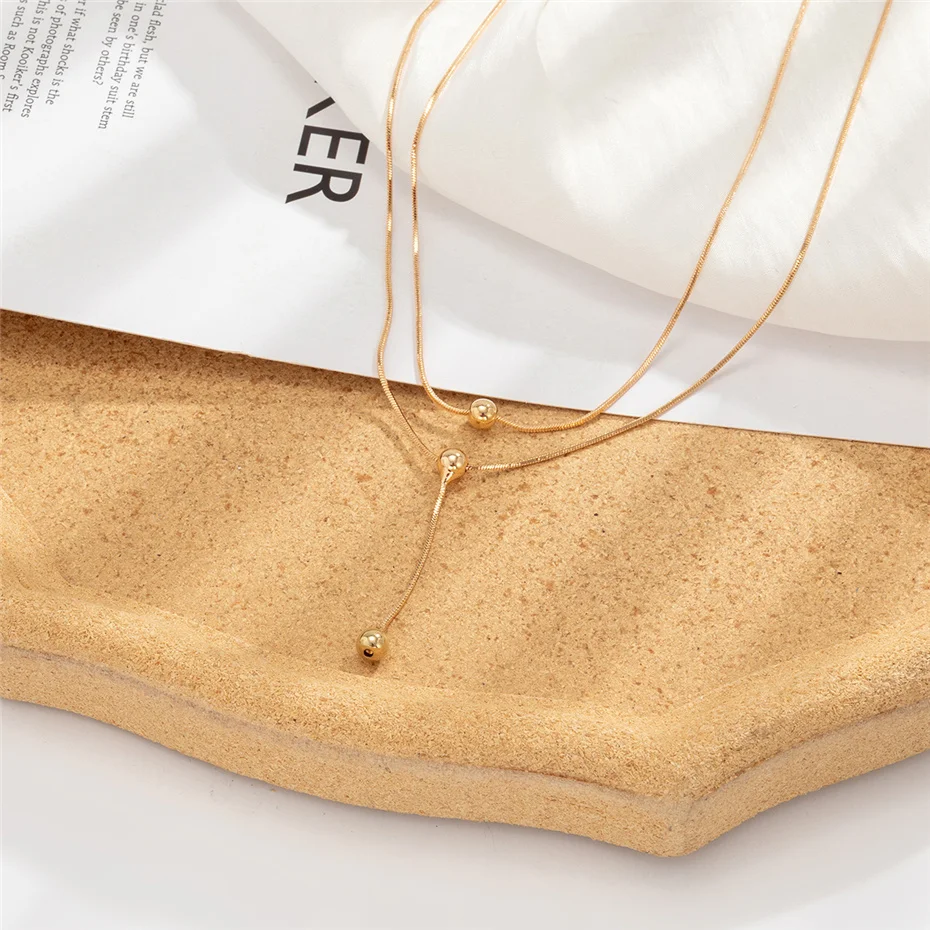 Ingemark Gothic Temperament Snakes Bone Thin Chain Necklace for Women Collar Vintage Ball Pendant Choker Neck Jewelry Accessories_voghion.com