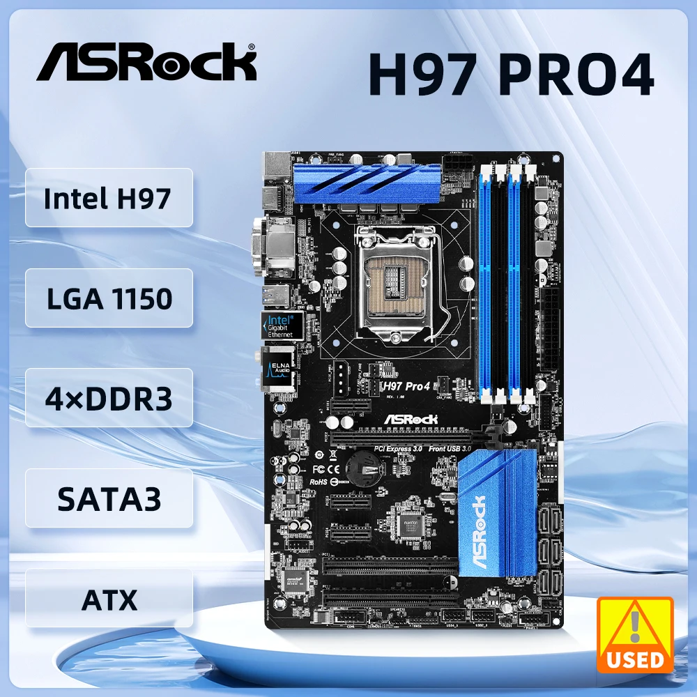 ASRock H97 Pro4 マザーボード Intel H97 LGA 1150 DDR3 32GB USB 3.1