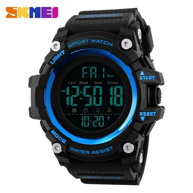 SKMEI 1384 Waterproof Sport Electronic Watch for Men Military Digital Mens Wristwatches Shockproof Clock 1358 Reloj Masculino