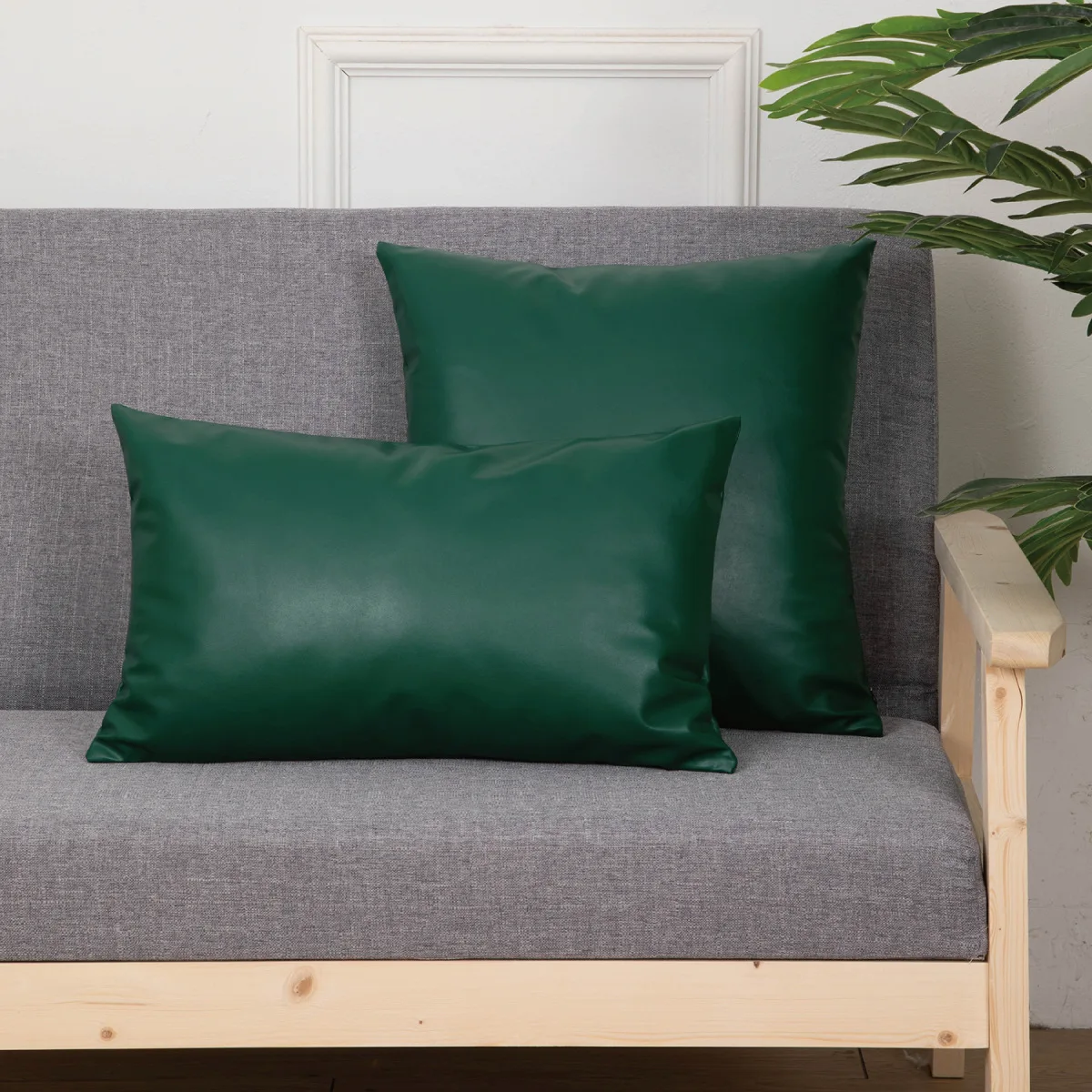 Leather Cushion Sofa Cushion Pillow Waist Cushion Office Pillow Cross Border Hotel Pillow SeBed Living Room Home Decor,18×18Inch 6