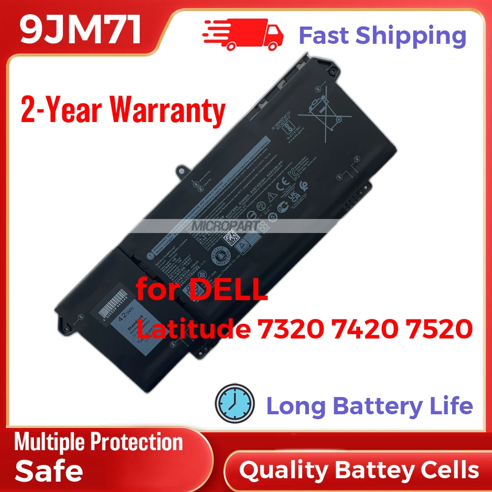 Batteria Sostitutiva Per Laptop 42Wh 9 Jm71 Per Dell Latitude 13 5320 Latitude 13 5320 2-In-1 Latitude 13 7320 Latitude 14 7420 Li-Ion