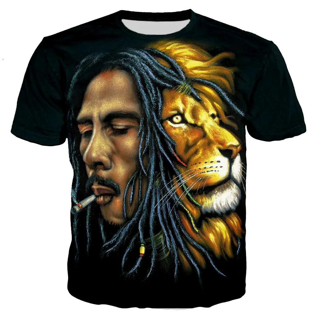 

2023 Hot Sale Rapper Bob Marley T Shirt Men Women New Fashion 3D Printed T-shirt Harajuku Style Tshirt Casual Streetwear Tops