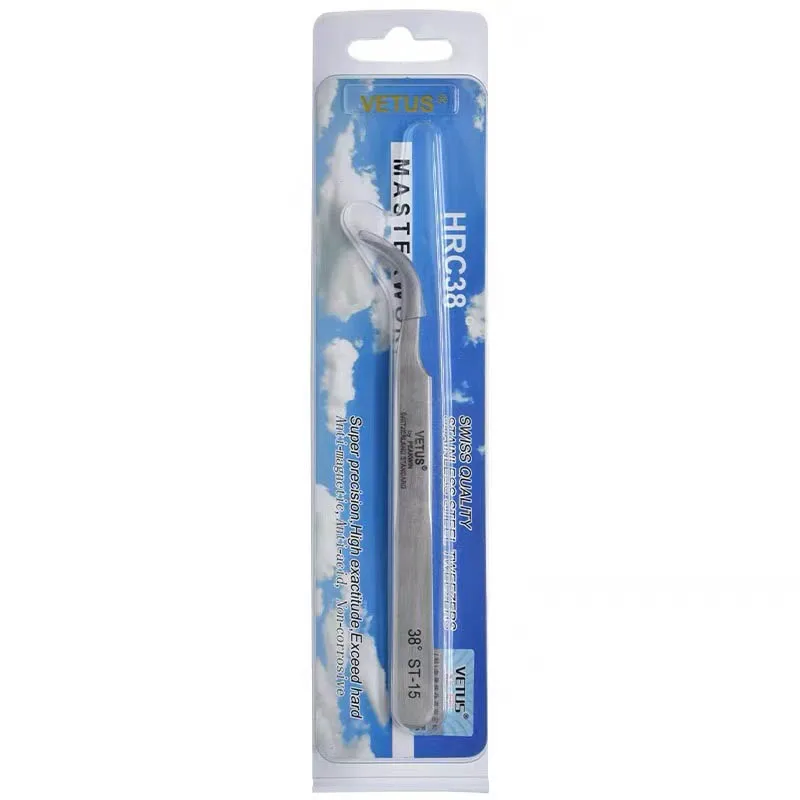 ST-15 38 degree High precision tweezers 116mm stainless steel anti-magnetic anti-acid tweezers clock