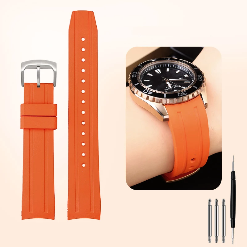 

Sports Waterproof Silicone Watch Band Accessories For Citizen BN0190-15E CA0718-13E 4386 BN0193 Male Rubber Strap Wristband 22mm