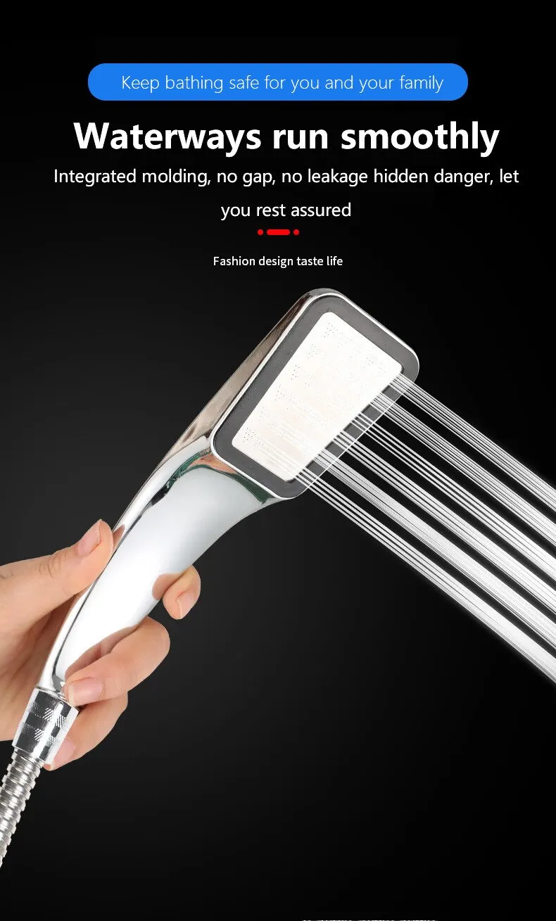 Description Picture 2 of item300-Hole Square Hand-Held Pressurized Shower Head Shower Nozzle Bath Shower Pressurized Shower Head Water-Saving Shower Head