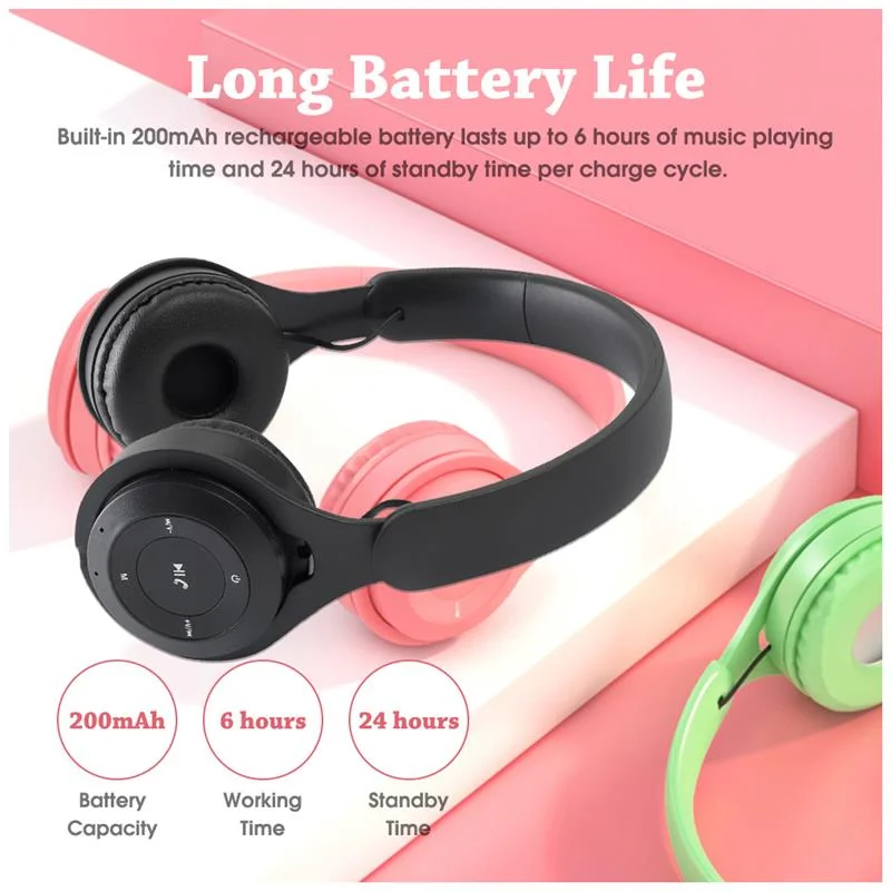 Kids Wireless Bluetooth Earphones Stereo Foldable Helmets Gaming Headsets Over-ear Headphones For Android Ios_voghion.com