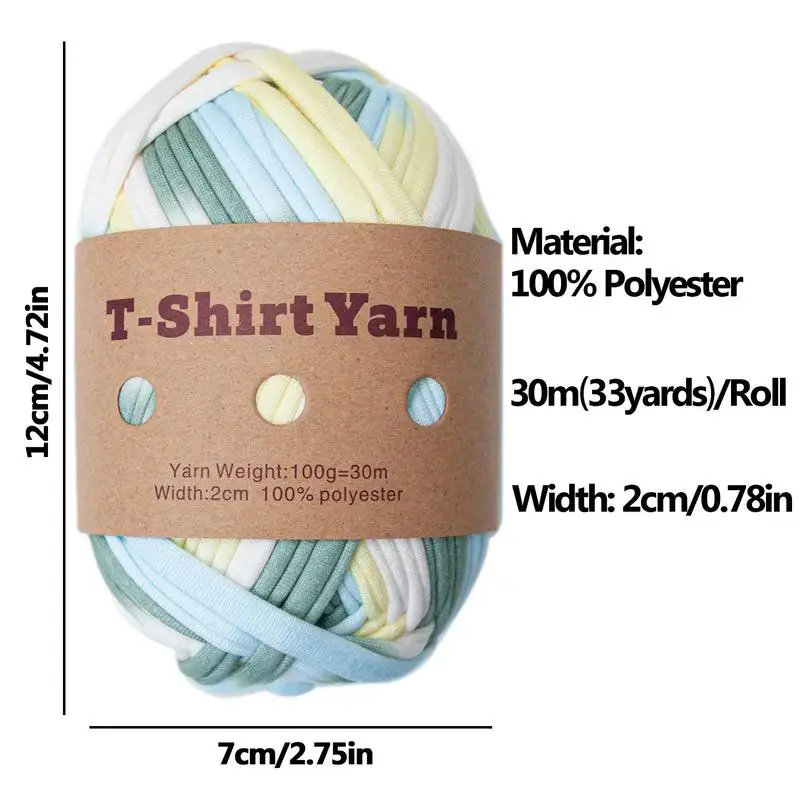 6 Rolls T Shirt Yarn For Knitting Blanket Carpet Handbag Super Soft