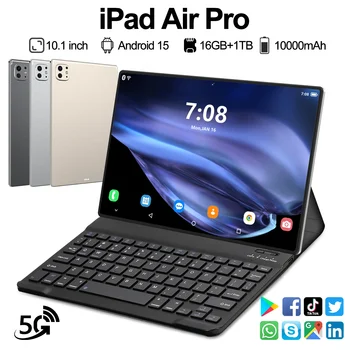[Versione globale] Tablet IPad Air Pro originale 2025 da 10.1" HD 4K Android 15 16GB + 1T 10000mAh 5G Dual SIM Bluetooth WiFi GPS Tablet 1