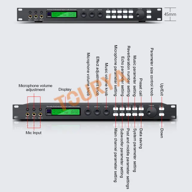 X5 sound fx processor grade karaoke squealing noise proof before home meeting audio processing stage