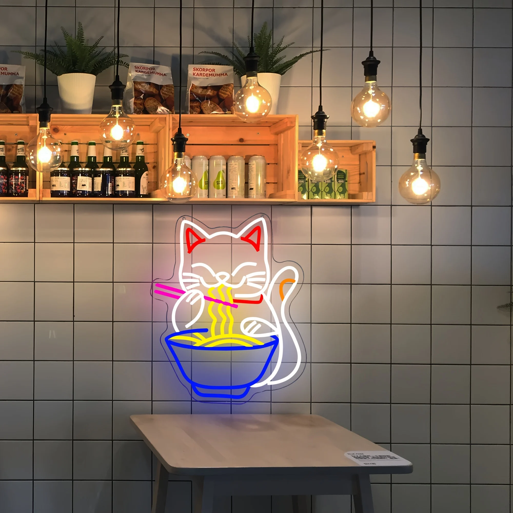 

Fortune Cat Ramen Neon Sign, Dimmable Ramen Japanese Noodles Led Neon Sign, Wall Sign,Light Up Neon Light,For Resturant Home Bar