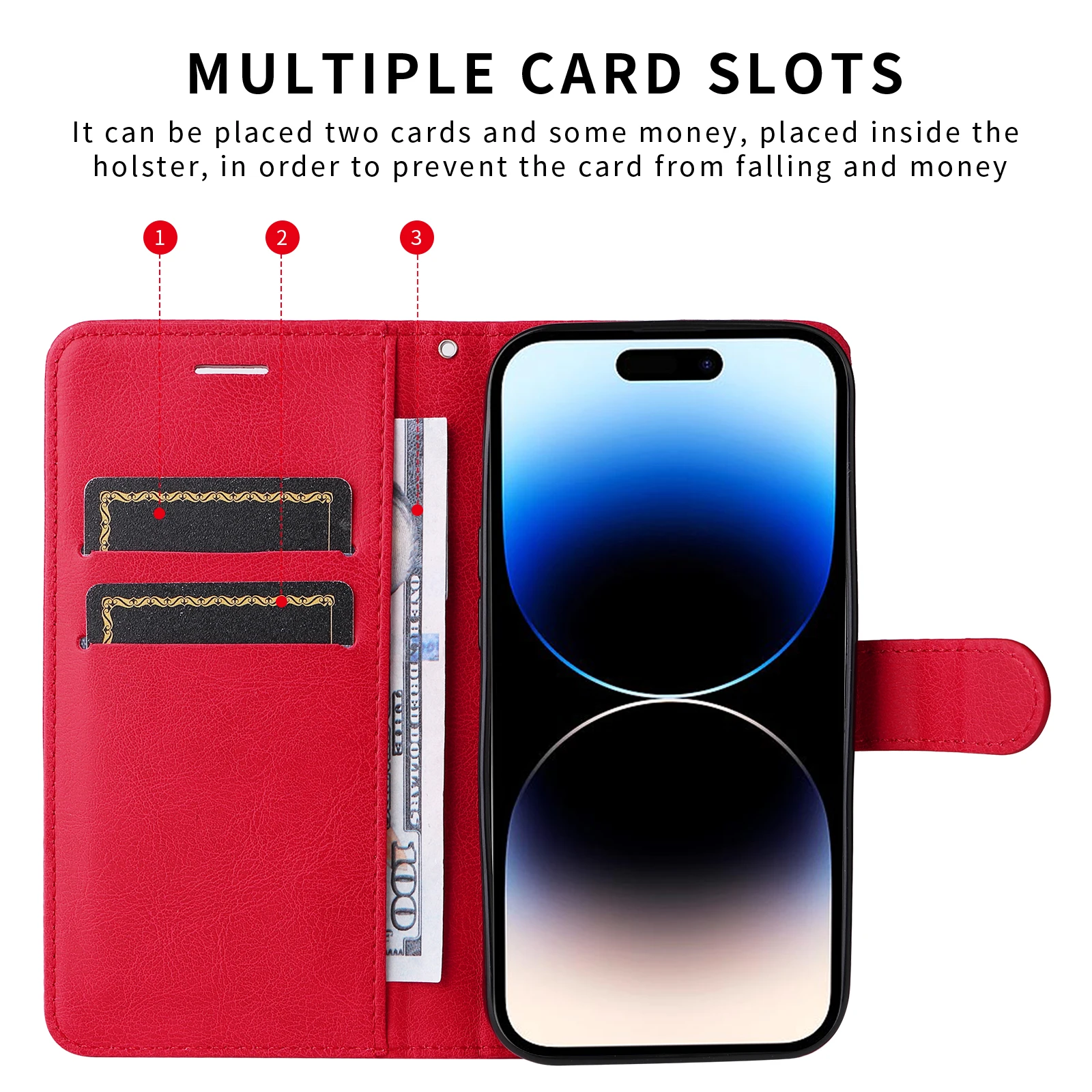 Deluxe Magnetic Leather Flip Wallet Phone Case
