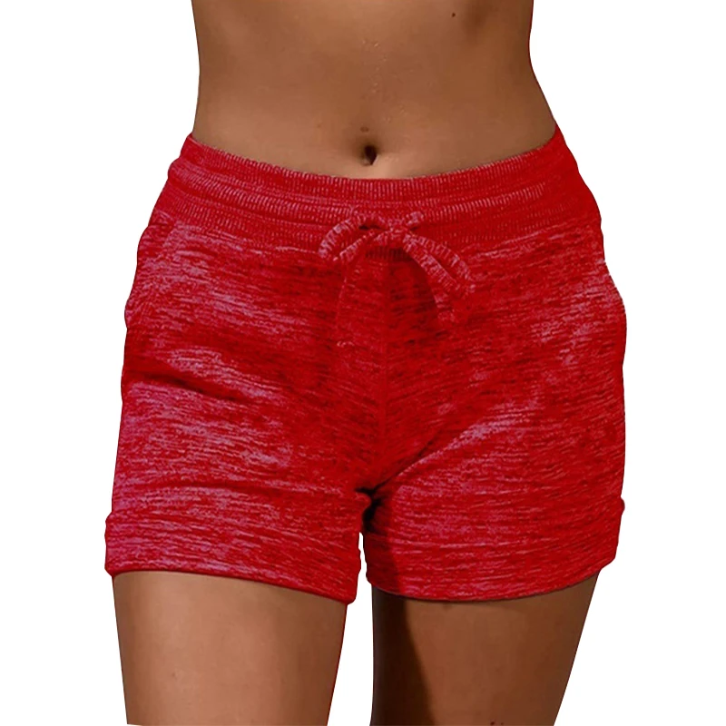 Womens Solid Elasticated Waist Shorts Ladies Summer Yoga Gym Fitness Jogging Hot Pants Sweatpants Clothing 6