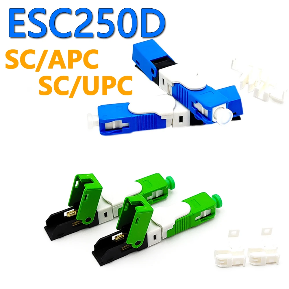 100PCS ESC250D Optical Fiber Fast Conector SC/APC SC/UPC SM Single Mode Fiber Optic Quick Connector FTTH Optical Tool