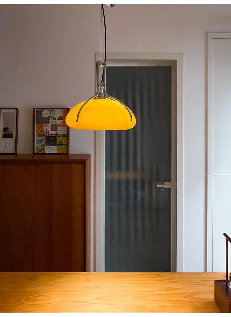 Bauhaus Vintage Orange Pumpkin Pendant Light