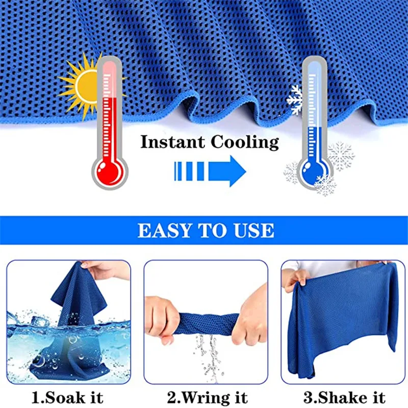 80*30cm Super Absorbent Cooling Towel Fast Drying Soft Breathable Chilly Gym Yoga Towel for Pilates Golf Camping Running Workout