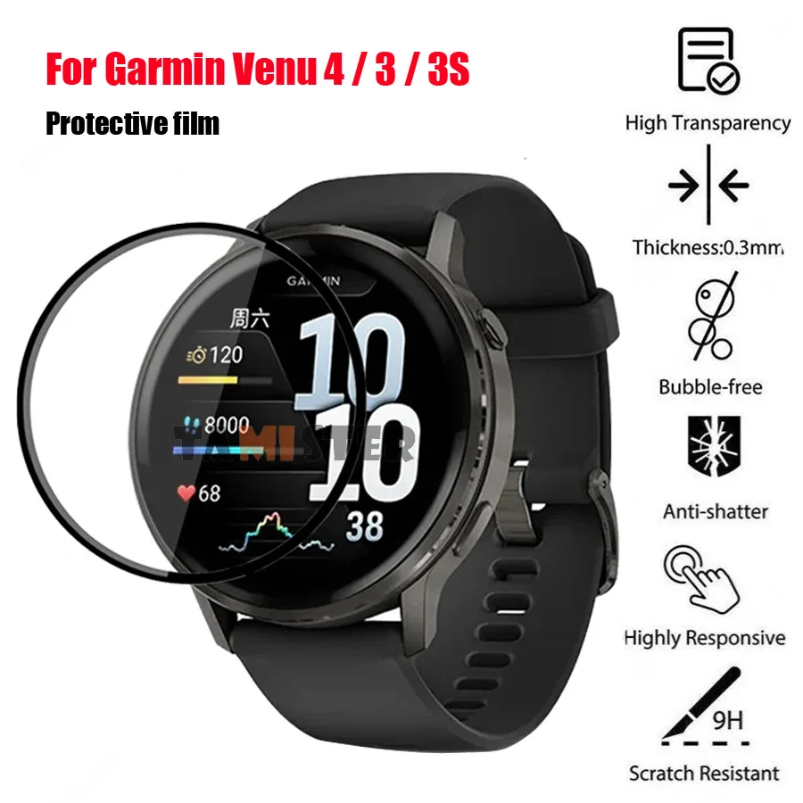 Premium Full Coverage Smartwatch Screen Protector Film - Durable, Clear, Anti-Scratch Accessory
