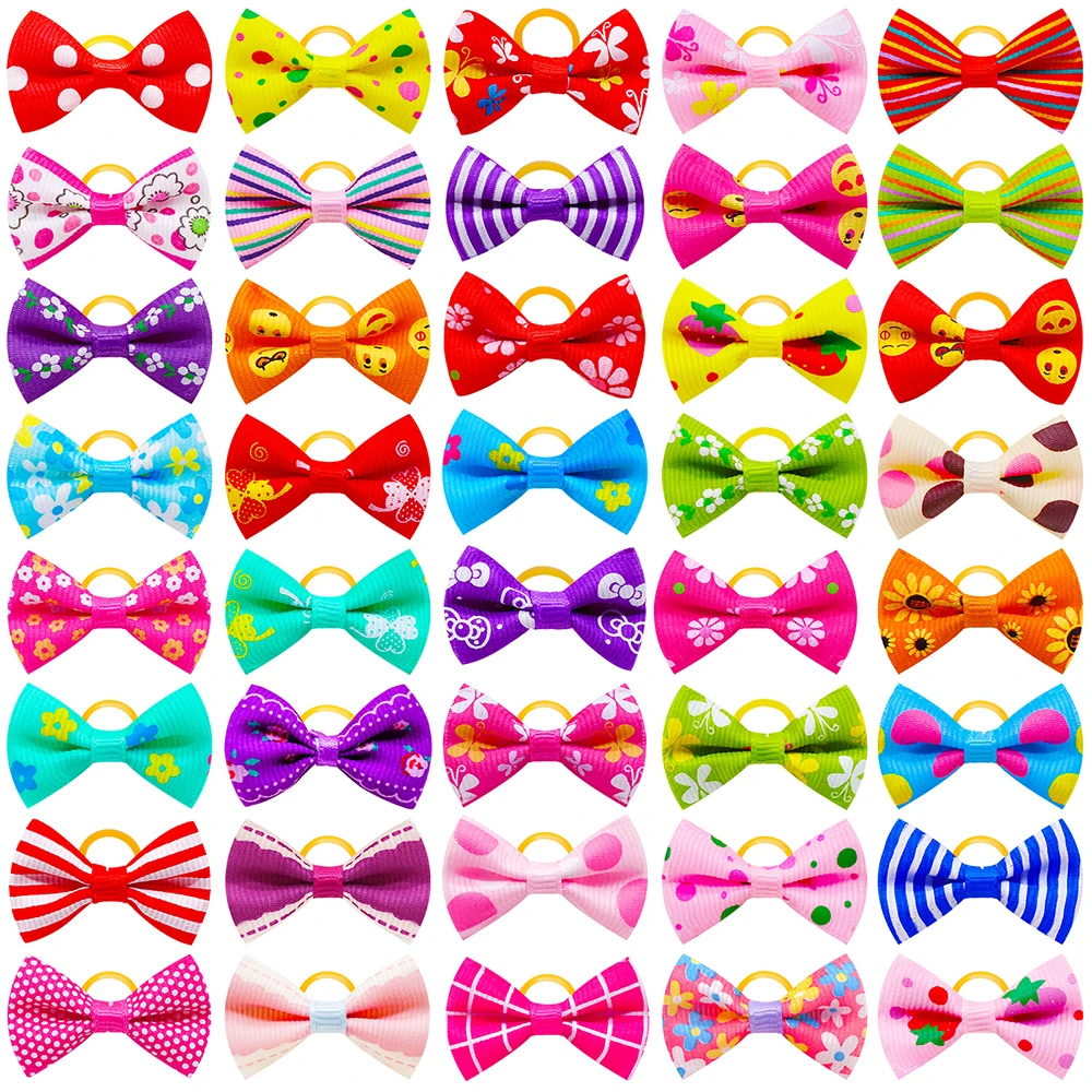 10/20pcs Dog Grooming Bows Mix Colours Cat Dog Hair Bows for Small Dog Grooming Pet Hair Accessories Rubber Bands Pet Supplies 4