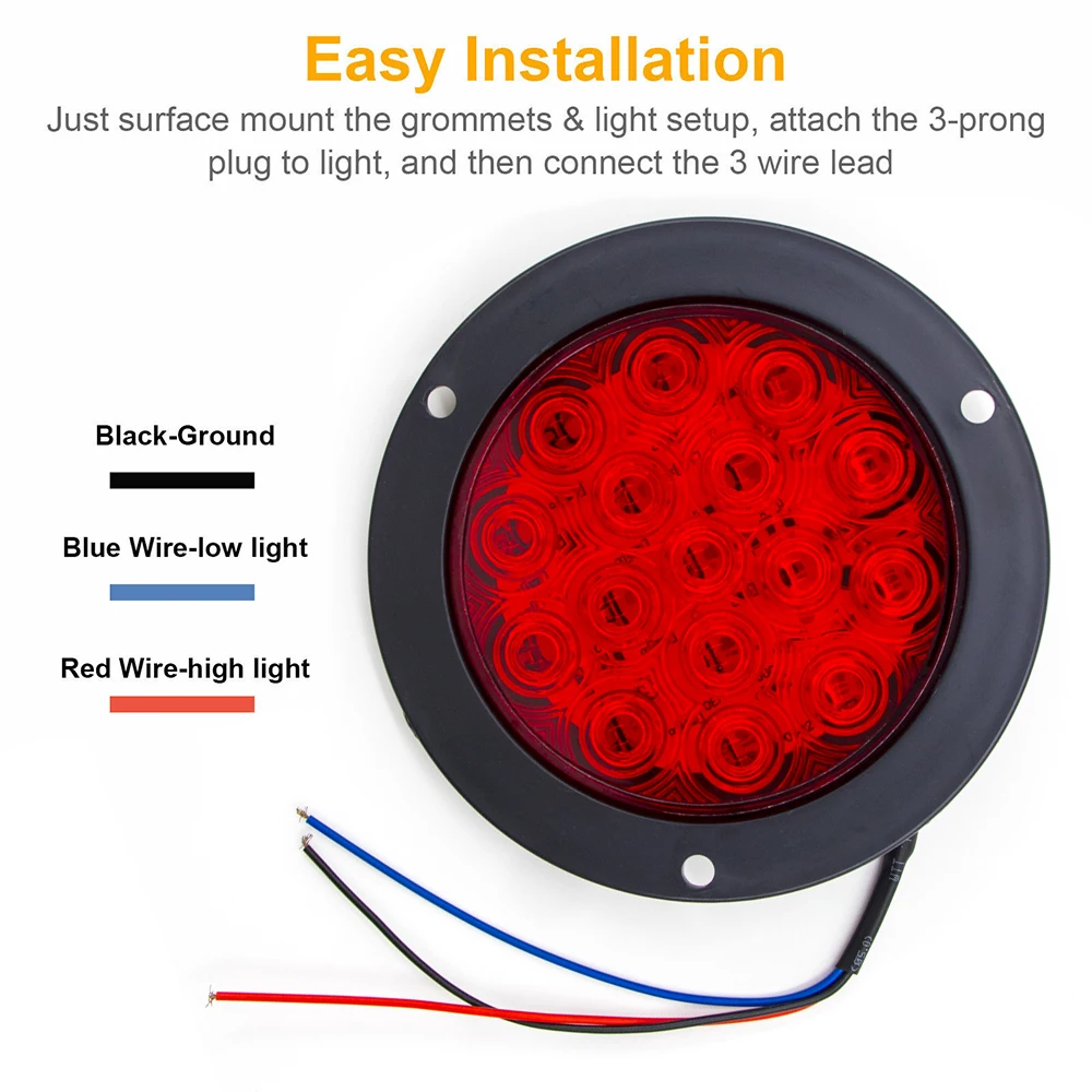 1pc/2pcs 12V 24V 16 LED 4 ڵ  ̵  Ʈ  ȣ 극ũ  ĸ    Ʈ ƮϷ Ʈ